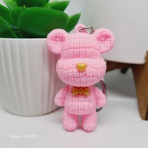 Pink Teddy Bear Keychain Adorable Bag Charm Accessories Gift‎ for Women NWOT